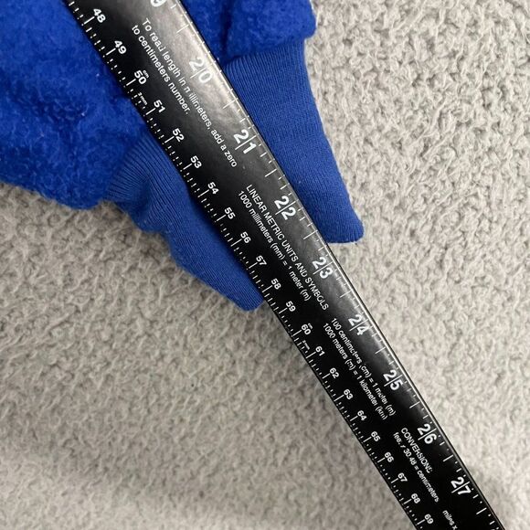 Vintage Look Sweater Men L Blue 1/4 Zip Fleece Pullover - Picture 9 of 10